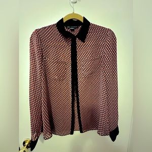 ARMANI EXCHANGE COLLARED BLOUSE